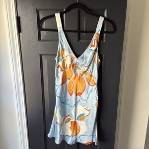 Reformation Blue Orange Sundress Sleeveless V-Neck Mini